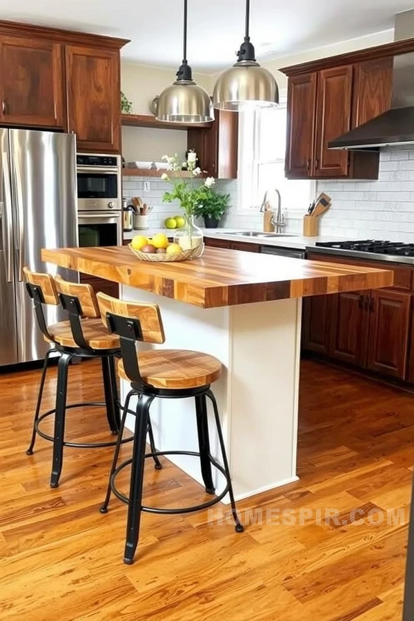 Butcher Block Meets Industrial Bar Stools