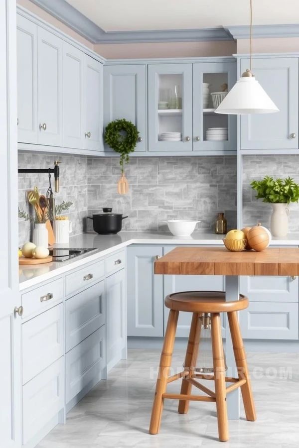 Calming Blue Monochrome Kitchen