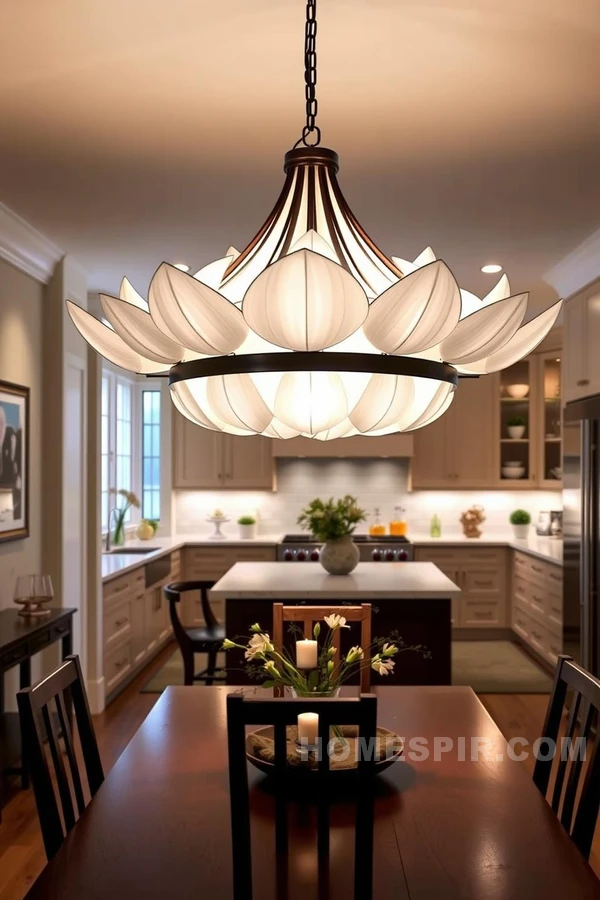 Captivating Lotus Blossom Dining Chandelier