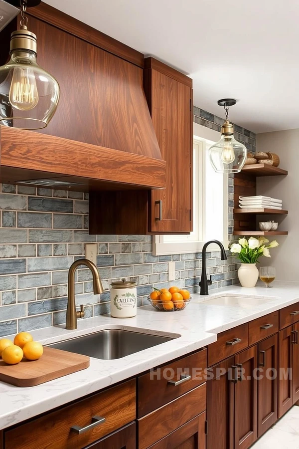 Ceramic Tilework and Custom Cabinetry Features