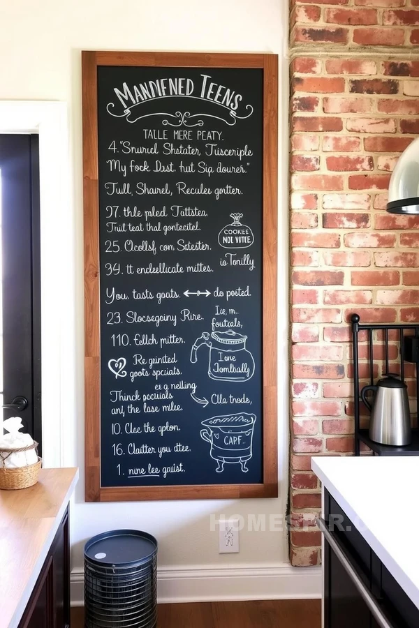 Chalkboard Wall Decor in Industrial Setting