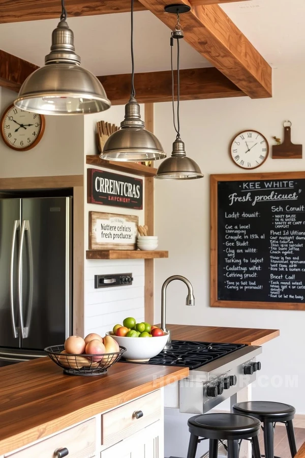 Chalkboard Wall Rustic Kitchen Design