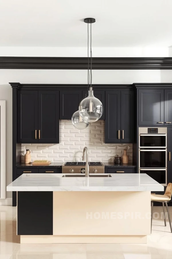 Charcoal and Cream Kitchen Contrast