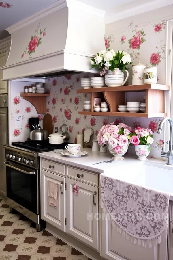 Charming Floral Details in Kitchens