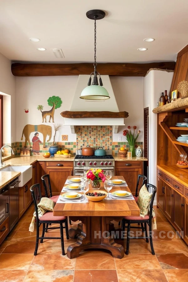 Charming Sun-Drenched Adobe Kitchen Design