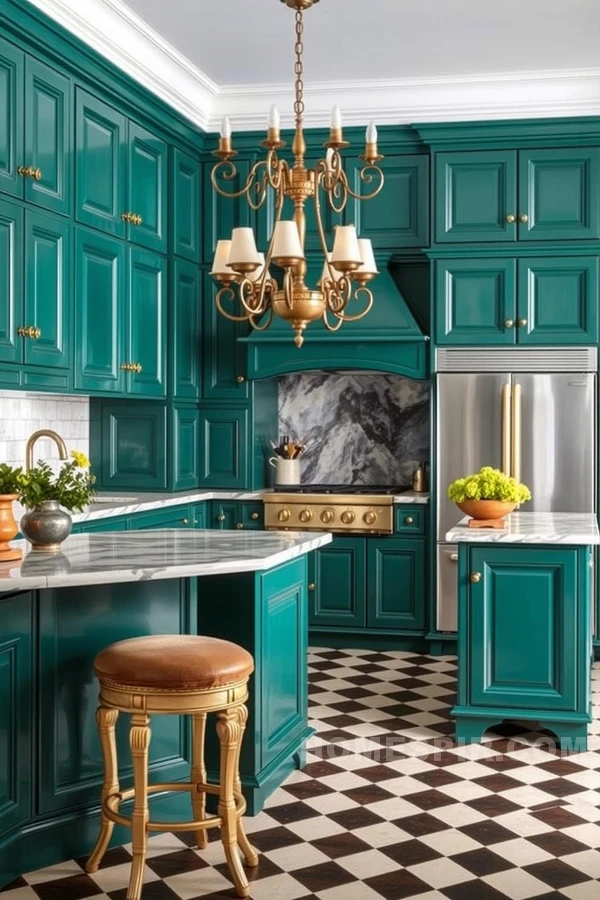 Checkerboard Floors Add Glamour to Artisan Kitchen