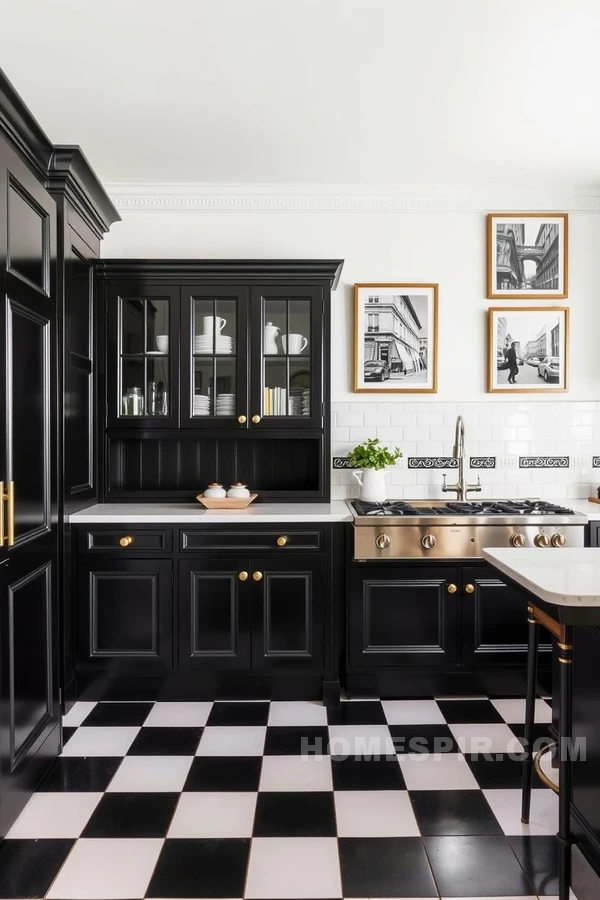 Checkerboard Floors in Parisian Kitchens