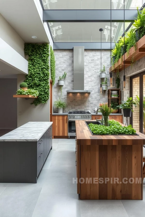 Checkered Tile Flooring in Bold Kitchen