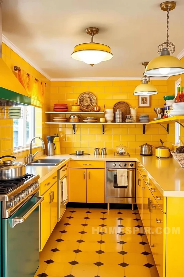 Cheerful Retro Kitchen Design Ideas