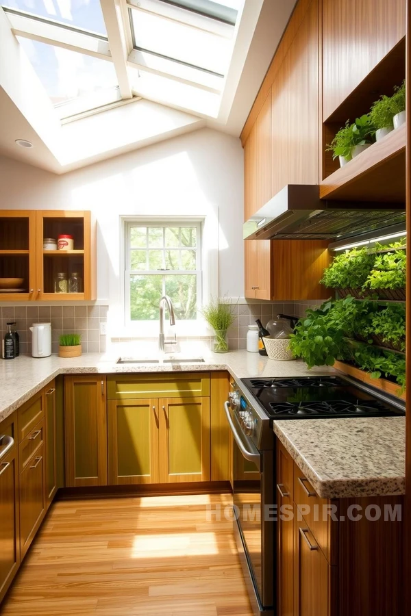 Chic Eco Kitchen with Green Materials