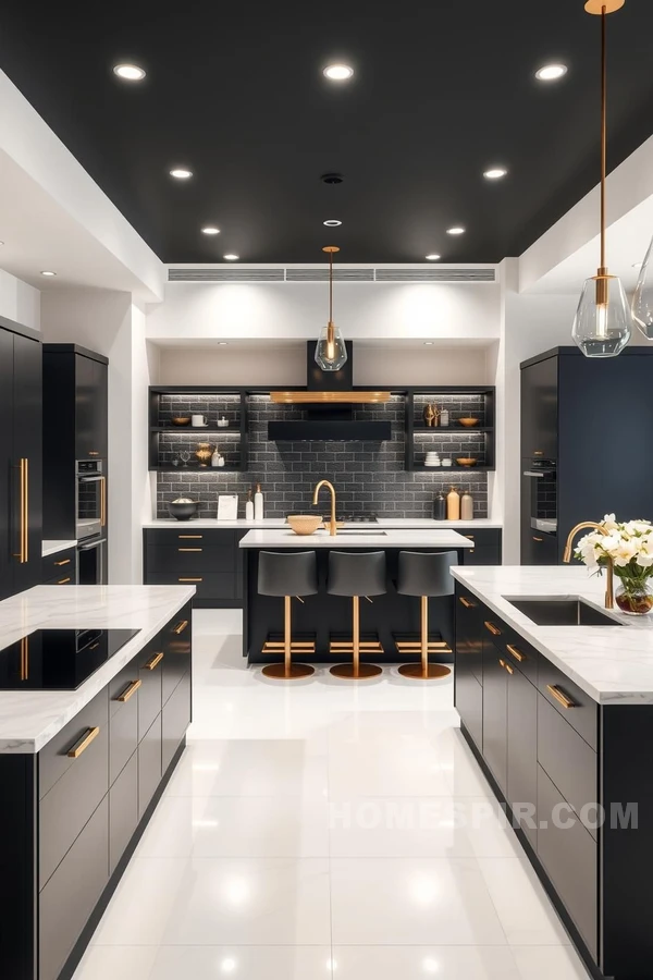 Chic Kitchen Design with Gold Accents