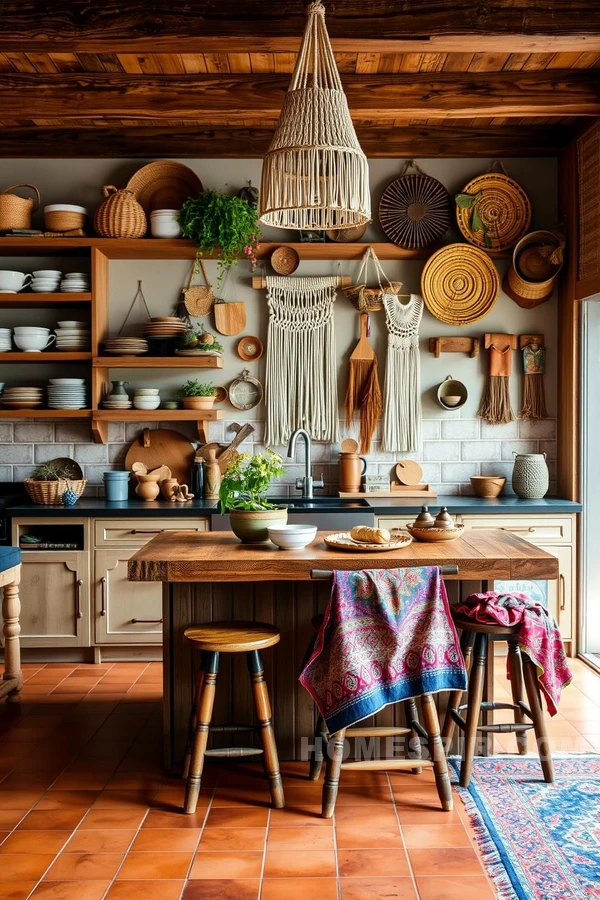 Chic Kitchen with Bohemian Charm