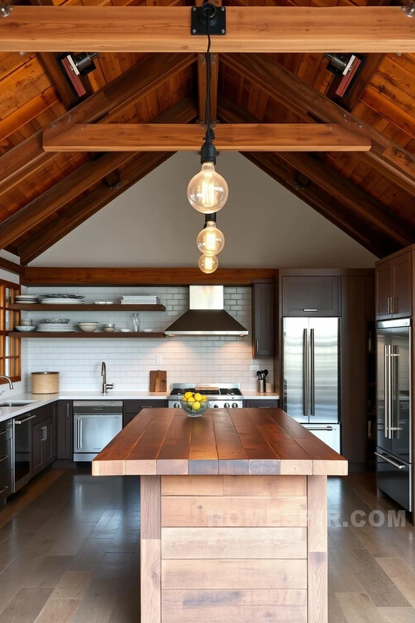 Chic Kitchen with Industrial Warmth