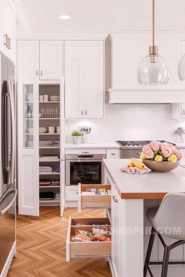 Chic Kitchen with Seamless Storage Solutions