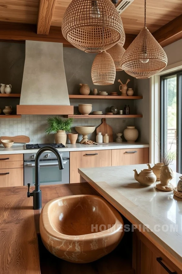 Chic Modern Kitchen with Serene Earth Tones