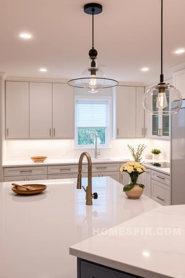 Chic Pendant Lights Over Kitchen Island