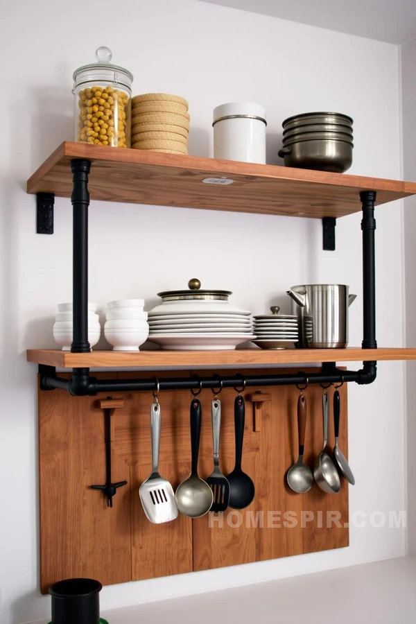 Chic Pipe Shelving in Kitchen Design