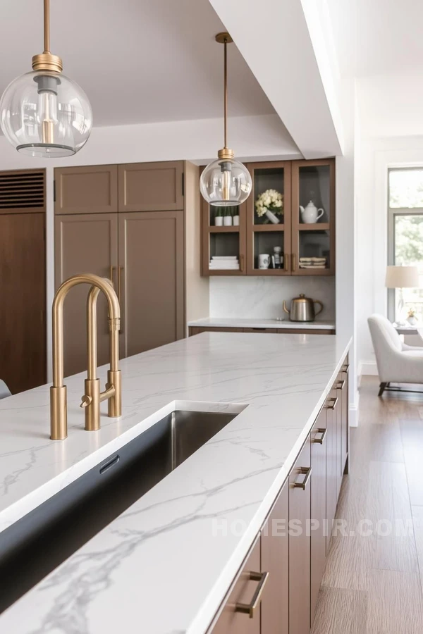 Classic Appeal: Marble and Metal Kitchen Harmony