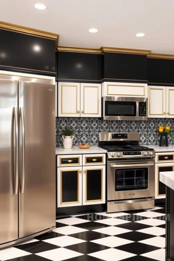 Classic Black and White Glam Kitchen