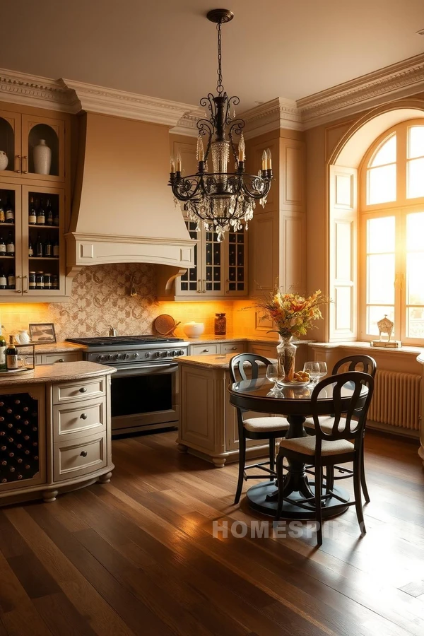 Classic Design in Parisian Evening Kitchen