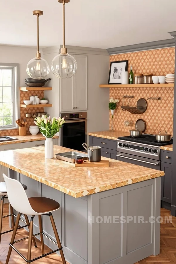 Classic Stools with Geometric Worktop