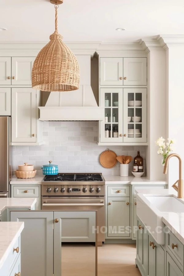 Coastal Inspired Mediterranean Kitchen with Sand Tones