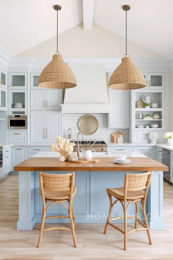 Coastal Inspired Open Kitchen Decor