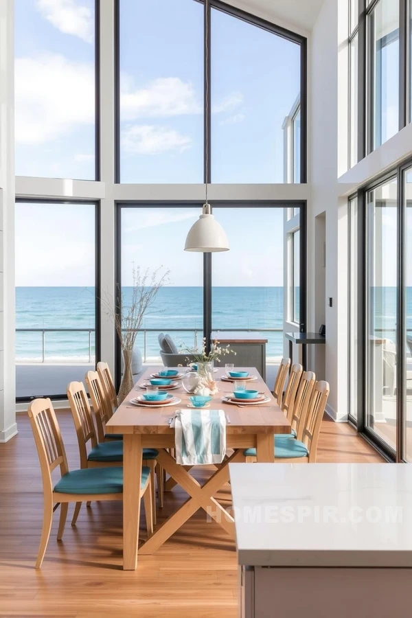 Coastal Sea View Kitchen Dining Area