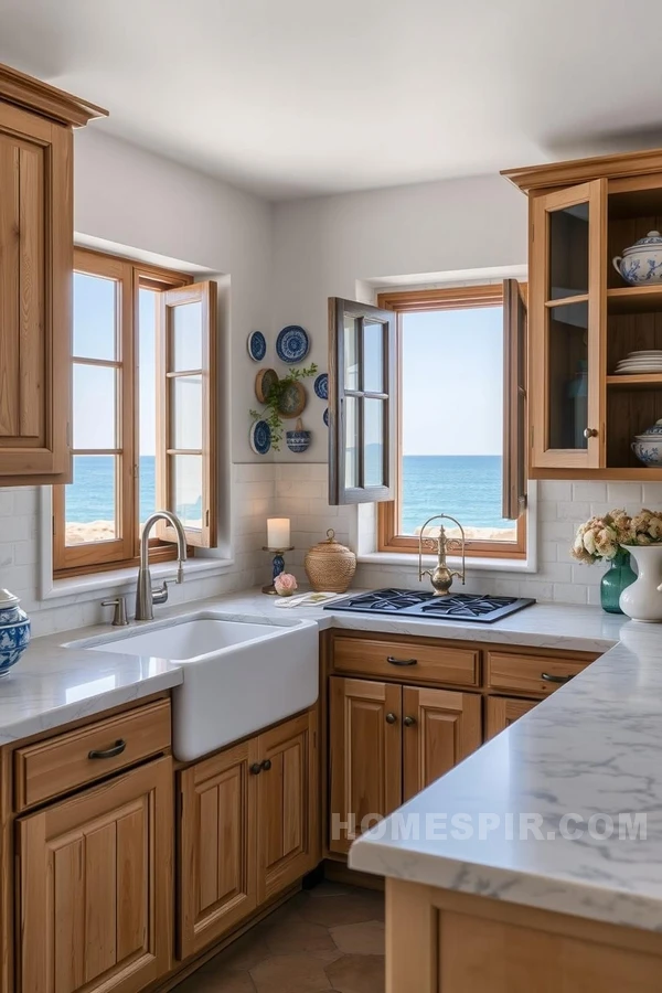 Coastal Vibes with Distressed Mediterranean Cabinetry