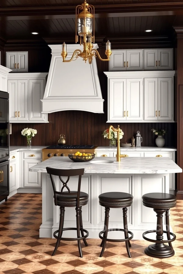 Colonial Kitchen White Cabinetry Elegance