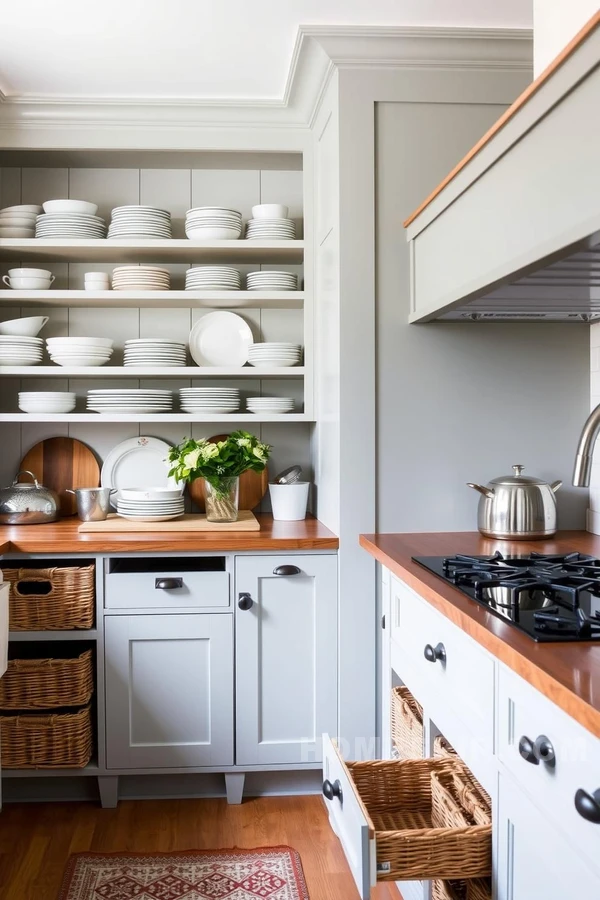 Colonial Kitchen with Innovative Shelving