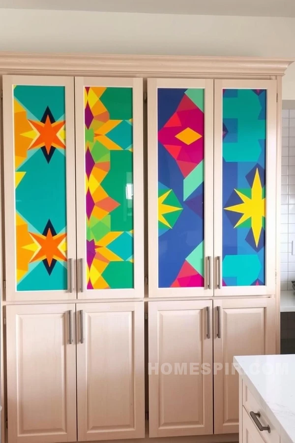 Color Burst in Geometric Kitchen Decor