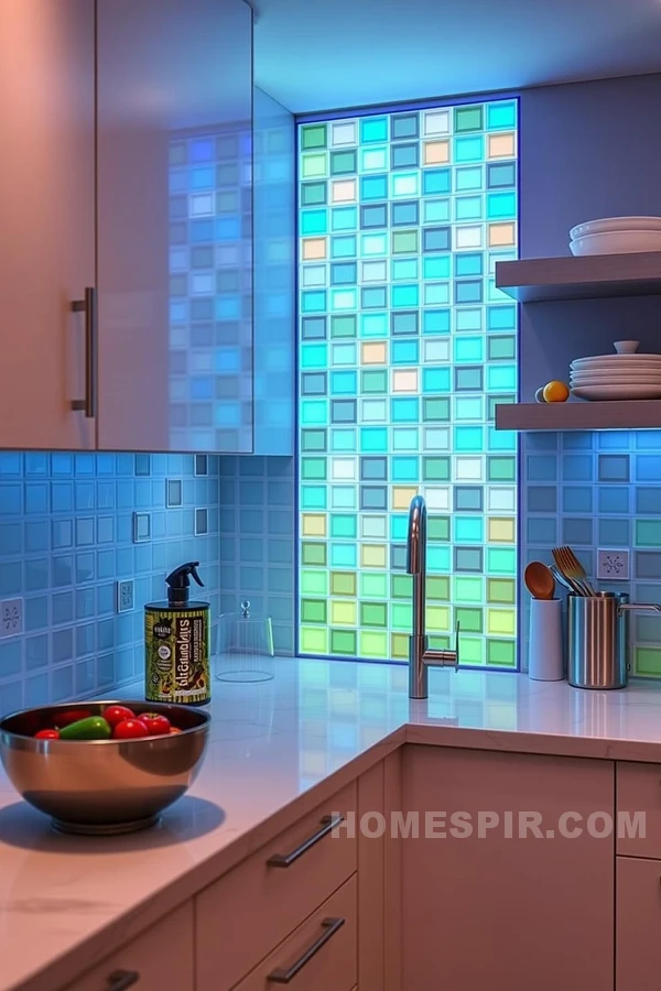 Color-Changing Backsplash for Kitchen Ambiance