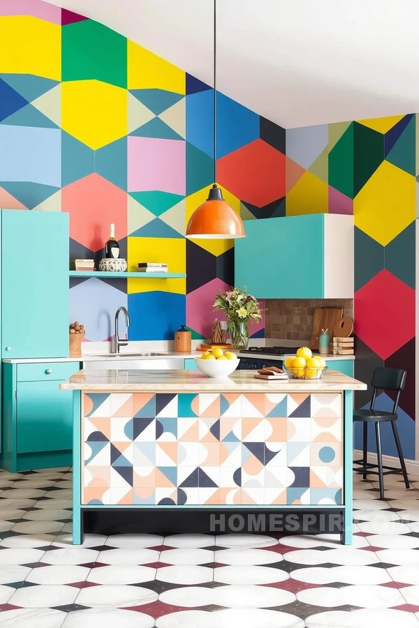 Colorful Eclectic Kitchen with Patterns