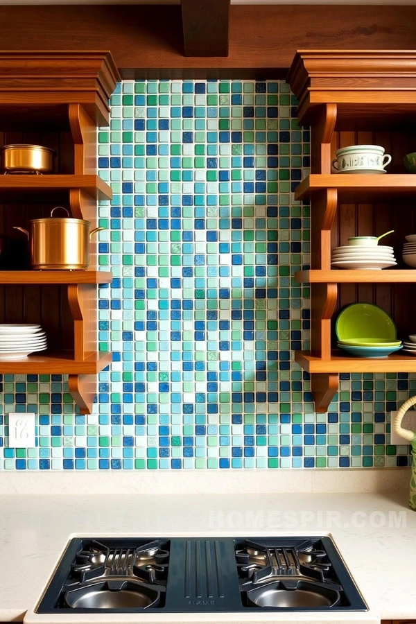 Colorful Mosaic Highlights Colonial Kitchen