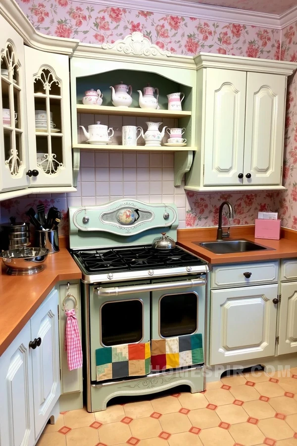 Colorful Quilted Curtain for Farmhouse Sink