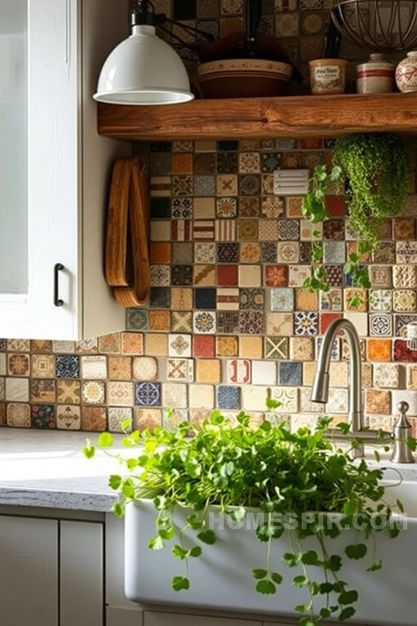 Colorful Reclaimed Tile Backsplash