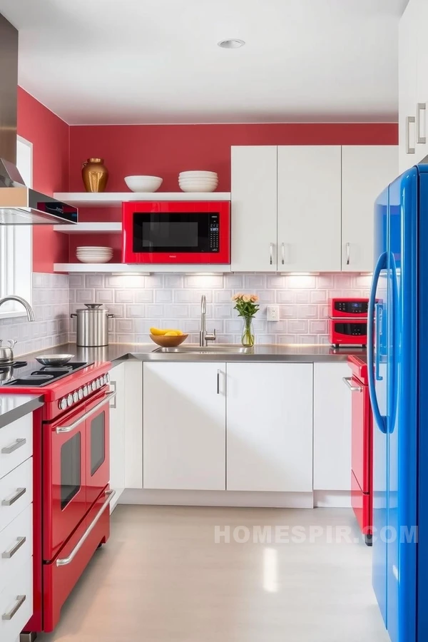 Colorful Retro Appliances in Bright Kitchen