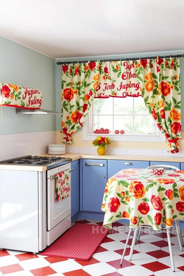 Colorful Retro Textiles with Pastel Accents