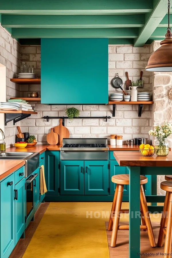 Colorful Rustic Kitchen with Terracotta Accents