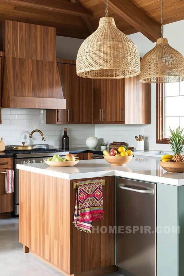 Colorful Textiles Add Vibrancy to Kitchen