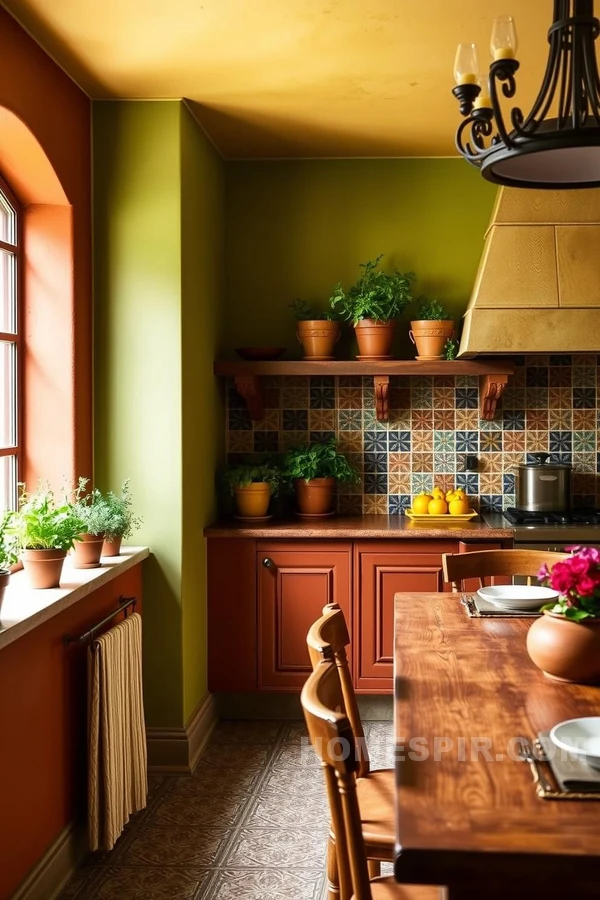 Colorful Tuscan Kitchen Backsplash