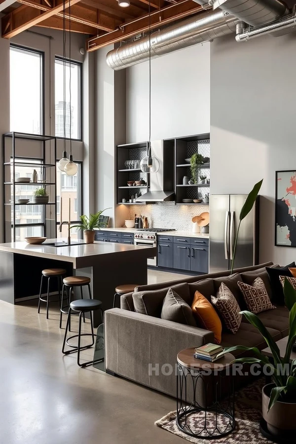 Comfortable and Chic Urban Loft Kitchen