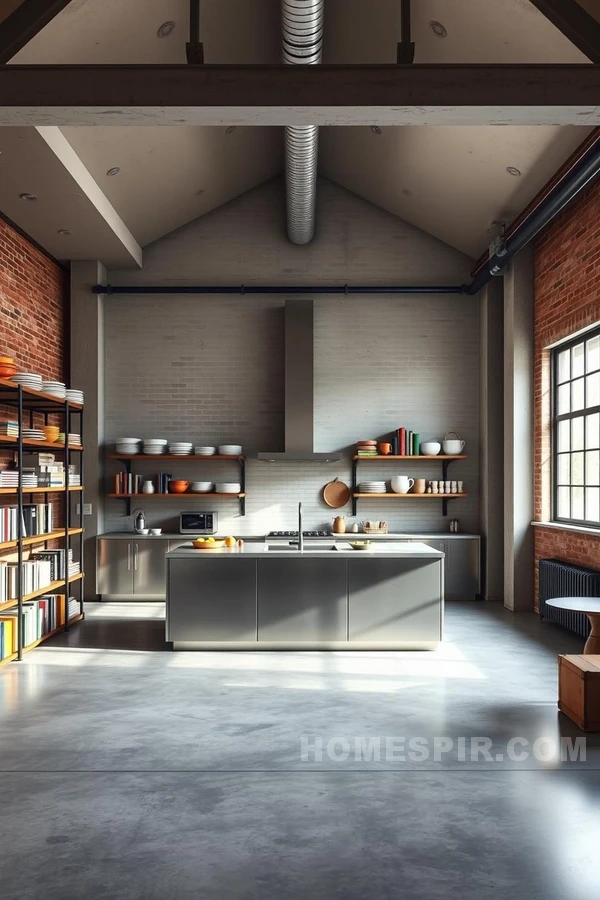 Concrete Floors and Factory Window Kitchen