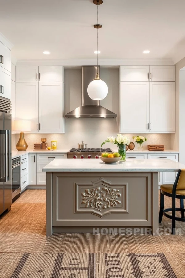 Contemporary Asian Kitchen with Steel and Lanterns