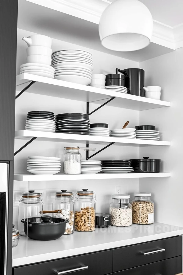 Contemporary Black and White Kitchen Island