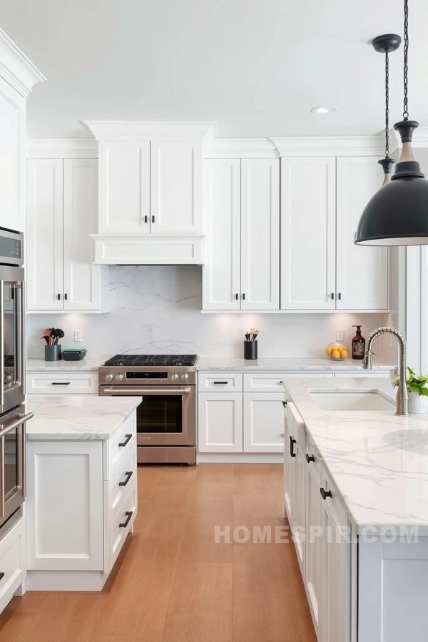 Contemporary Chic Kitchen White Cabinets