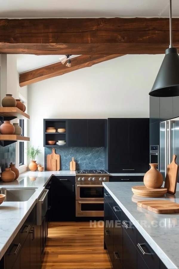 Contemporary Design with Rustic Touches in Kitchens