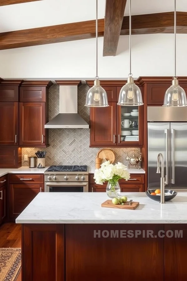 Contemporary Mahogany Cabinets in Refreshing Craftsman Design