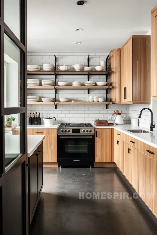 Contrasting Black and White Elements in Kitchen Decor